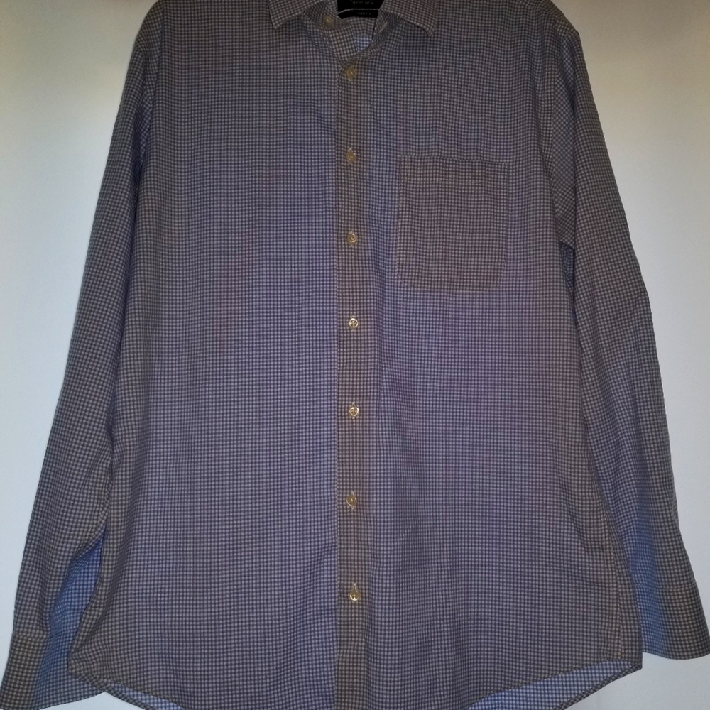 Nordstrom light blue plaid dress shirt